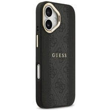 Заредете изображение във визуализатора на галерията – GUESS case for IPHONE 17 compatible with MagSafe GUHMP17SPG4SEMCK (PU W/ 4G Stripe) black
