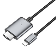 Заредете изображение във визуализатора на галерията – HOCO cable Lightning to HDMI 1080p UA27 2 m metal gray
