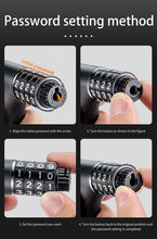 Заредете изображение във визуализатора на галерията – Rockbros 3230002001 bicycle lock with combination and key - black
