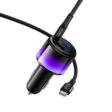 Заредете изображение във визуализатора на галерията – Car charger Hoco USB A + 2xUSB C PD QC3.0 57W with USB C to C cable Z69B black
