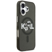 Заредете изображение във визуализатора на галерията – KARL LAGERFELD case for IPHONE 17 compatible with MagSafe KLHMP17SHGKCGKBK (IML Glitter k&amp;C Sketch Logo) black
