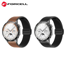 Заредете изображение във визуализатора на галерията – FORCELL F-DESIGN FS20 magnetic eco leather strap for SAMSUNG Watch 20 mm brown
