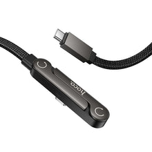 Заредете изображение във визуализатора на галерията – Cable with bracket USB C to USB C PD 60W Hoco 1,2 m U150 Exquisite black

