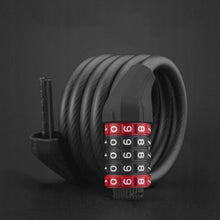 Заредете изображение във визуализатора на галерията – Rockbros RKS507-1BK bicycle lock with combination 1.8 m - black
