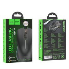 Заредете изображение във визуализатора на галерията – HOCO wire computer mouse USB A 1000 DPI with flashing GM19 black
