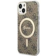 Заредете изображение във визуализатора на галерията – Guess 4G MagSafe case for iPhone 15 / 14 / 13 - brown
