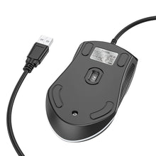 Заредете изображение във визуализатора на галерията – HOCO wire computer mouse USB A 1000 DPI with flashing GM19 black
