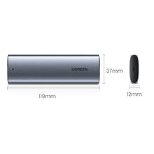 Заредете изображение във визуализатора на галерията – Ugreen CM578 15512 enclosure for M.2 NVMe 10Gbps drive - black + USB-C / USB-A cable + USB-C / USB-C cable
