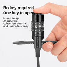 Заредете изображение във визуализатора на галерията – Rockbros 3240001001 bicycle lock for 0.5 m combination - black
