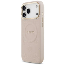 Заредете изображение във визуализатора на галерията – GUESS case for IPHONE 17 Pro Max compatible with MagSafe GUHMP17XPSAMSECP (PU W/ Peony Hot Stamp) pink
