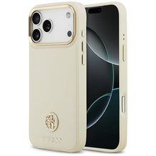 Заредете изображение във визуализатора на галерията – GUESS case for IPHONE 17 Pro Max compatible with MagSafe GUHMP17XPGCRMDEE (PU W/ Grained Strass Logo) beige
