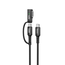 Заредете изображение във визуализатора на галерията – Cable 2in1 USB C to USB C / Mag3 Hoco 240W 1,8 m U142 black
