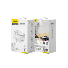 Заредете изображение във визуализатора на галерията – Dudao A65Pro 65W EU / US / JP / AUS / UK travel adapter 2x USB-C 2x USB-A - white

