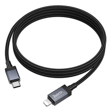 Заредете изображение във визуализатора на галерията – Cable USB C to Lightning Hoco PD 27W with display 1 m X118 black
