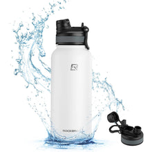 Заредете изображение във визуализатора на галерията – Rockbros 35210029005 bicycle thermal bottle for drinks 530 ml - white
