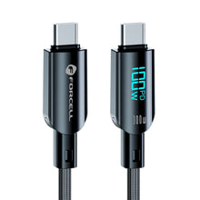 Заредете изображение във визуализатора на галерията – FORCELL F-ENERGY C277 cable Type C to Type C QC4.0 PD 5A 100W Digital 1,2 m black
