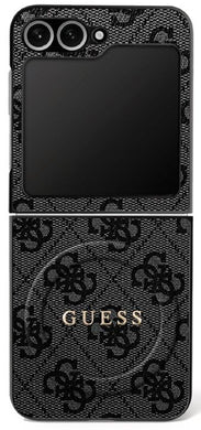 GUESS case for SAMSUNG Z Flip7 compatible with MagSafe GUHMZF7P4MSEGCK (Magnetic 4G PU W/ Classic) black
