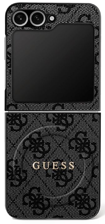 GUESS case for SAMSUNG Z Flip7 compatible with MagSafe GUHMZF7P4MSEGCK (Magnetic 4G PU W/ Classic) black