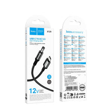 Заредете изображение във визуализатора на галерията – Cable USB C to DC 5,5mm Hoco 12V/1A 1m X129 Advantage black
