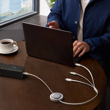 Заредете изображение във визуализатора на галерията – Baseus Free2Draw CB000084 retractable USB-C - Lightning / USB-C / micro USB cable 100W 1.1m - white
