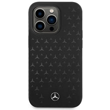 Заредете изображение във визуализатора на галерията – Mercedes Silicone Stars Pattern MagSafe case for iPhone 15 Pro Max - black
