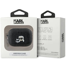 Заредете изображение във визуализатора на галерията – Karl Lagerfeld Monogram Karl &amp; Choupette Head case for AirPods Pro 2 - black
