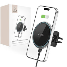 Заредете изображение във визуализатора на галерията – Tech-Protect A2 car phone holder with MagSafe 15W inductive charger for air vent - black
