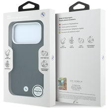 Заредете изображение във визуализатора на галерията – BMW case for IPHONE 18 Pro/17 Pro compatible with MagSafe (Sign Inclined Deboss Letters) black
