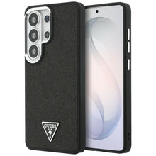 Заредете изображение във визуализатора на галерията – GUESS case for SAMSUNG S26 Ultra GUHMS26LPFGTSCMK (Fixed Glitter Triangle MagSafe) black
