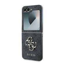 Заредете изображение във визуализатора на галерията – GUESS case for SAMSUNG Z Flip 6 GUHCZF64GMGGR (PU 4G Leather Metal Logo) black
