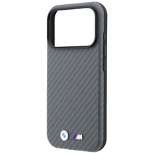 Заредете изображение във визуализатора на галерията – BMW case for IPHONE 18 Pro Max/17 Pro Max compatible with MagSafe (Carbon Metal Logo) grey 
