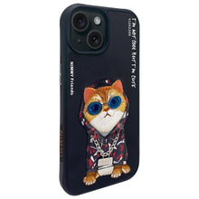 Заредете изображение във визуализатора на галерията – NIMMY case GLASSES COOL CAT for IPHONE 15 black
