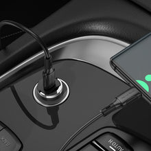 Заредете изображение във визуализатора на галерията – Borofone Car charger BZ29 Ray - Type C - PD 30W 3A with Type C to Type C transparent-black
