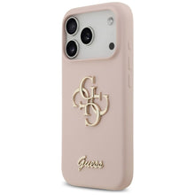 Заредете изображение във визуализатора на галерията – GUESS case for IPHONE 17 Pro GUHCP17LSC4GSMP (Silicone W/ Big 4G Script) pink
