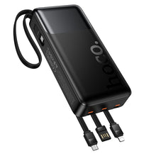 Заредете изображение във визуализатора на галерията – Powerbank 20000 mAh QC PD 2A 22,5W with built-in cables USB A + USB C + Lightning + Micro USB Hoco J156A black
