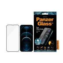 Заредете изображение във визуализатора на галерията – PanzerGlass E2E Pro Super+ antibacterial tempered glass for iPhone 12 Pro Max - with black frame
