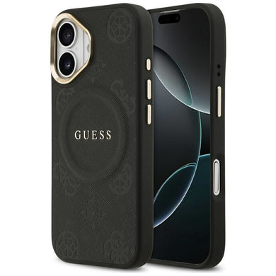 GUESS case for IPHONE 17 compatible with MagSafe GUHMP17SPSAMSECK (PU W/ Peony Hot Stamp) black