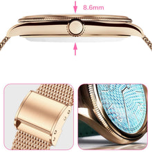 Заредете изображение във визуализатора на галерията – Smartwatch TITMO O-170 (AMOLED, bluetooth call, stainless steal gold mesh strap) gold
