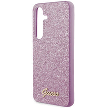 Заредете изображение във визуализатора на галерията – Guess Glitter Script case for Samsung Galaxy S24+ - purple

