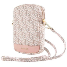 Заредете изображение във визуализатора на галерията – Guess Zip GCube Bottom Stripe phone bag - pink
