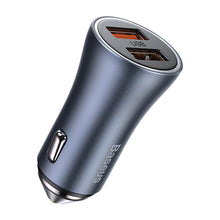Заредете изображение във визуализатора на галерията – Baseus Golden Contactor Pro 2x USB-A 40W car charger QC SCP FCP AFC - gray
