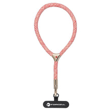 Заредете изображение във визуализатора на галерията – FORCELL F-DESIGN L8X36 wrist phone lanyard with adjustable length (max 18cm in the loop) pink white
