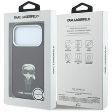 Заредете изображение във визуализатора на галерията – KARL LAGERFELD case for IPHONE 18 Pro Max/ 17 Pro Max compatible with MagSafe (Smooth Ikonik Sketch) burgundy
