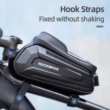 Заредете изображение във визуализатора на галерията – Rockbros B68-1 armored bicycle bag with phone cover 1.5l - black
