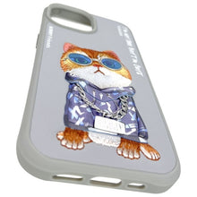 Заредете изображение във визуализатора на галерията – NIMMY case GLASSES COOL CAT for IPHONE 15 gray
