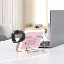 Заредете изображение във визуализатора на галерията – FORCELL F-ENERGY Mag Mirror 15W 3 in 1 wireless charger compatible with MagSafe / Apple Watch / Samsung Watch / Airpods pink
