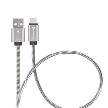 Заредете изображение във визуализатора на галерията – Кабел USB A към USB C Forcell F-Energy QC4.0 3A 66W Metal 1 m C234 - сребрист
