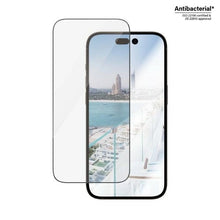 Заредете изображение във визуализатора на галерията – PanzerGlass Ultra-Wide Fit antibacterial tempered glass with glare filter and positioner for iPhone 14 Pro
