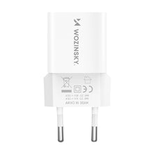 Заредете изображение във визуализатора на галерията – Wozinsky WWCEAC GaN USB-A USB-C 33W wall charger - white
