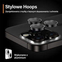 Заредете изображение във визуализатора на галерията – PanzerGlass Hoops Camera Protection for iPhone 15 Pro / 15 Pro Max - with Black Frame
